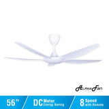 Alpha AX60 5B/56 MATT WHITE Ceiling Fan 56" 5 Blades With Remote Matt White | TBM Online
