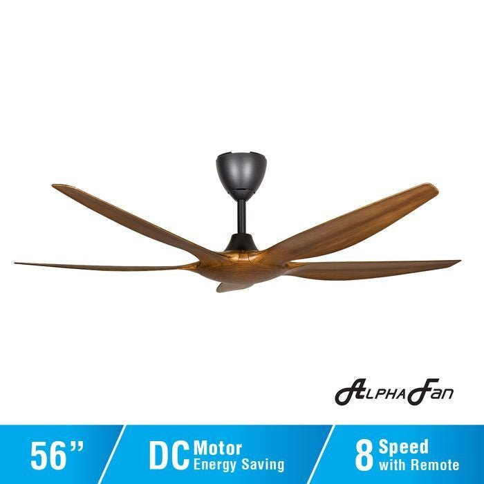 Alpha AX60 5B/56 WALNUT Ceiling Fan 56" 5 Blades With Remote Walnut | TBM Online