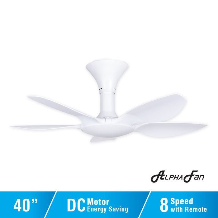 Alpha AX70 5B/40 MATT WHITE Ceiling Fan 40'' 5 Blades With Remote Matt White | TBM Online
