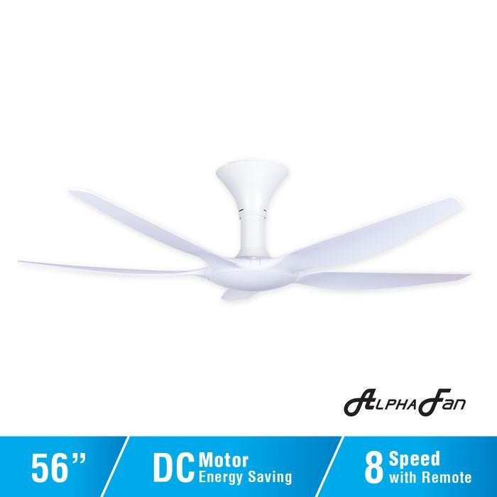 Alpha AX70 5B/56 MATT WHITE Ceiling Fan 56" 5 Blades With Remote Matt White | TBM Online