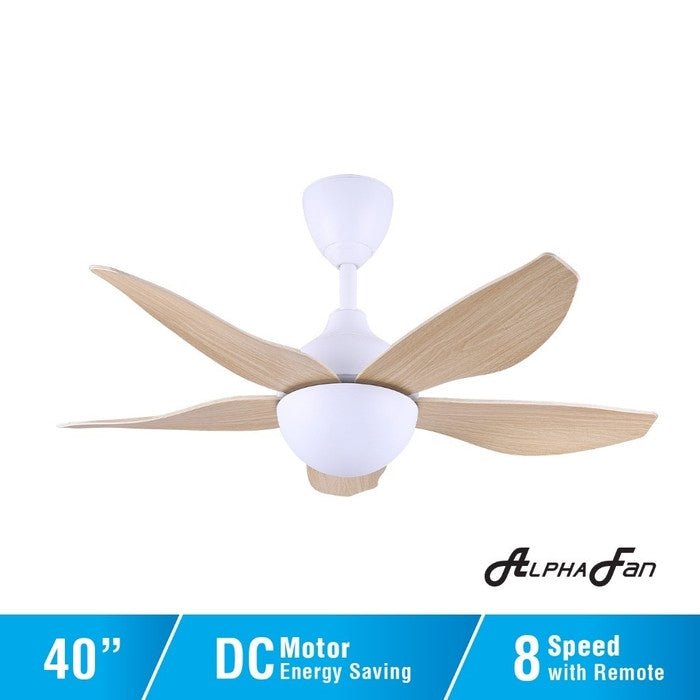 Alpha AX80 - 5B/40 MAPLE MATT WHITE Ceiling Fan 40" 5 Blades Maple Matt White | TBM Online