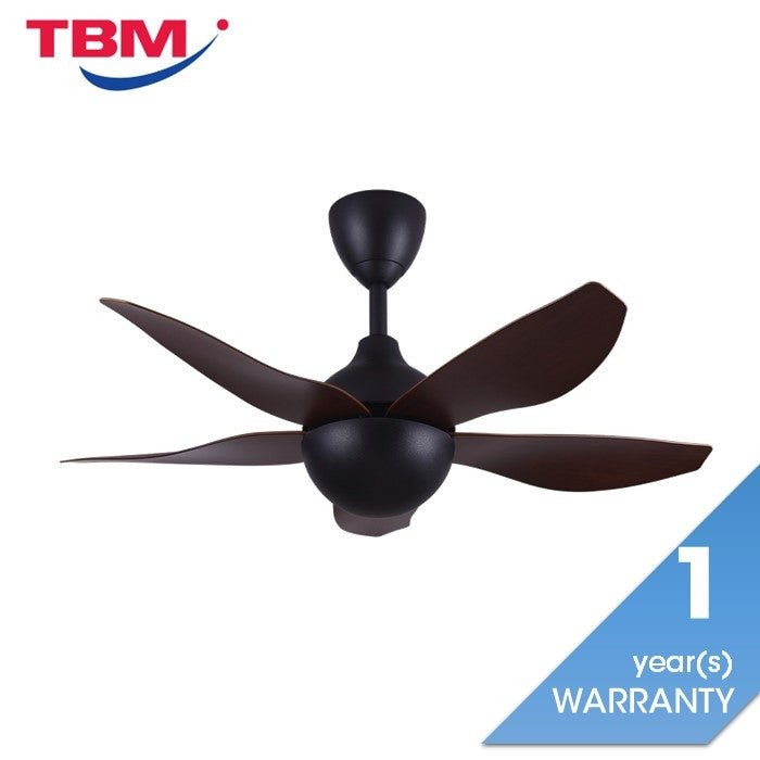 Alpha AX80 - 5B/40 WALNUT MATT BLACK Ceiling Fan 40" 5 Blades Walnut Matt Black | TBM Online