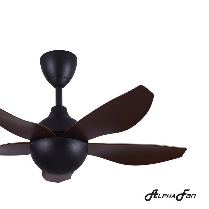 Alpha AX80 - 5B/40 WALNUT MATT BLACK Ceiling Fan 40" 5 Blades Walnut Matt Black | TBM Online