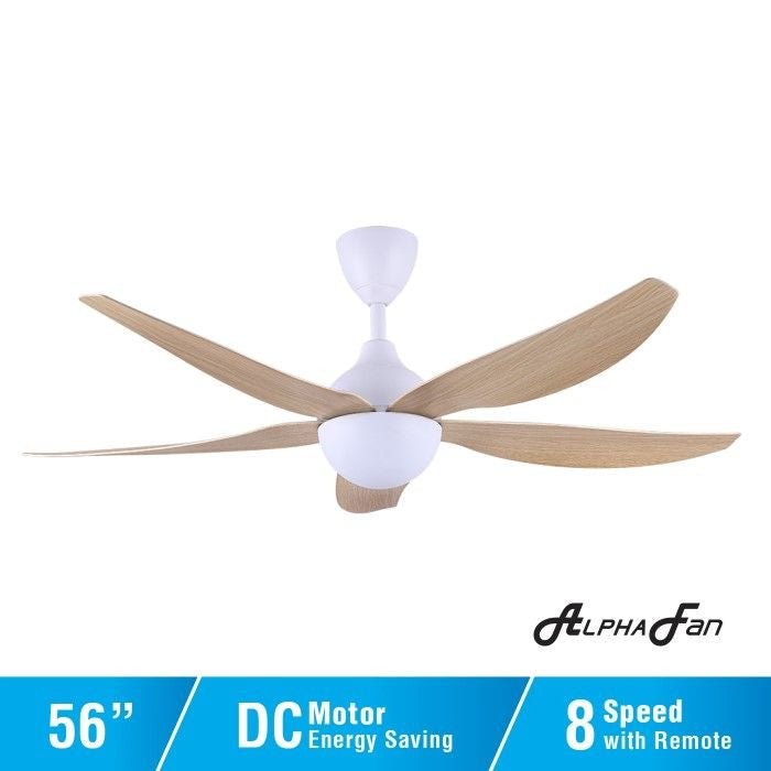 Alpha AX80 - 5B/56 MAPLE MATT WHITE Ceiling Fan 56" 5 Blades Maple Matt White | TBM Online