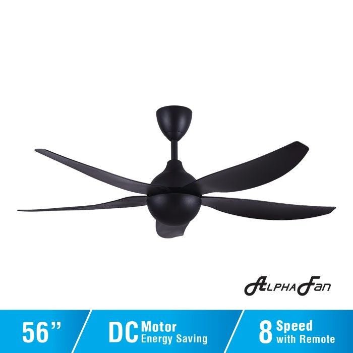 Alpha AX80 - 5B/56 MATT BLACK Ceiling Fan 56" 5 Blades Matt Black | TBM Online