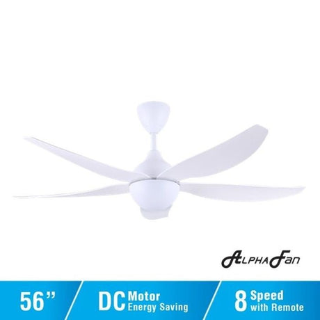 Alpha AX80 - 5B/56 MATT WHITE Ceiling Fan 56" 5 Blades Matt White | TBM Online