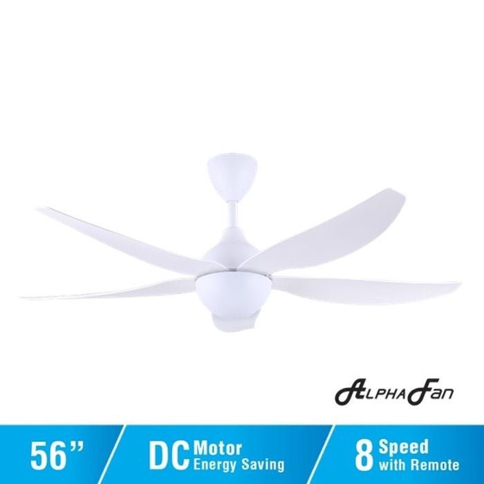 Alpha AX80 - 5B/56 MATT WHITE Ceiling Fan 56" 5 Blades Matt White | TBM Online