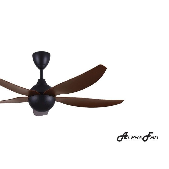 Alpha AX80 - 5B/56 WALNUT/MB Ceiling Fan 56" 5 Blades Walnut Matt Black | TBM Online