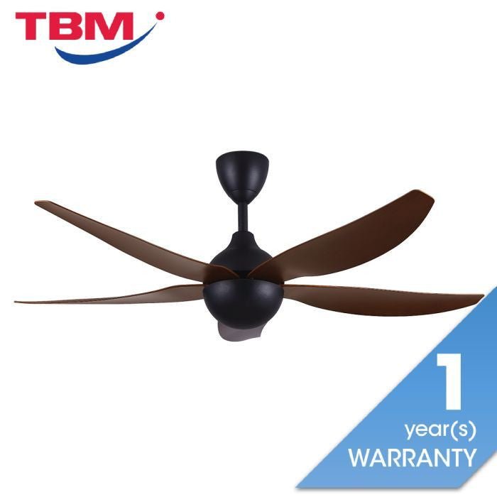 Alpha AX80 - 5B/56 WALNUT/MB Ceiling Fan 56" 5 Blades Walnut/Matt Black | TBM Online