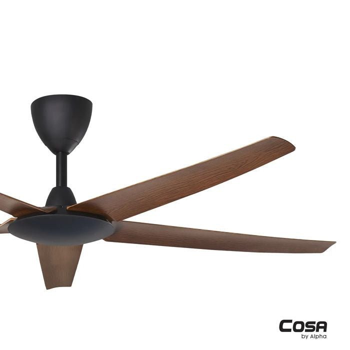 Alpha Cosa EX9 5B/56 WALNUT MATT BLACK Ceiling Fan 56" 5 Blades DC Motor Walnut Matt Black | TBM Online