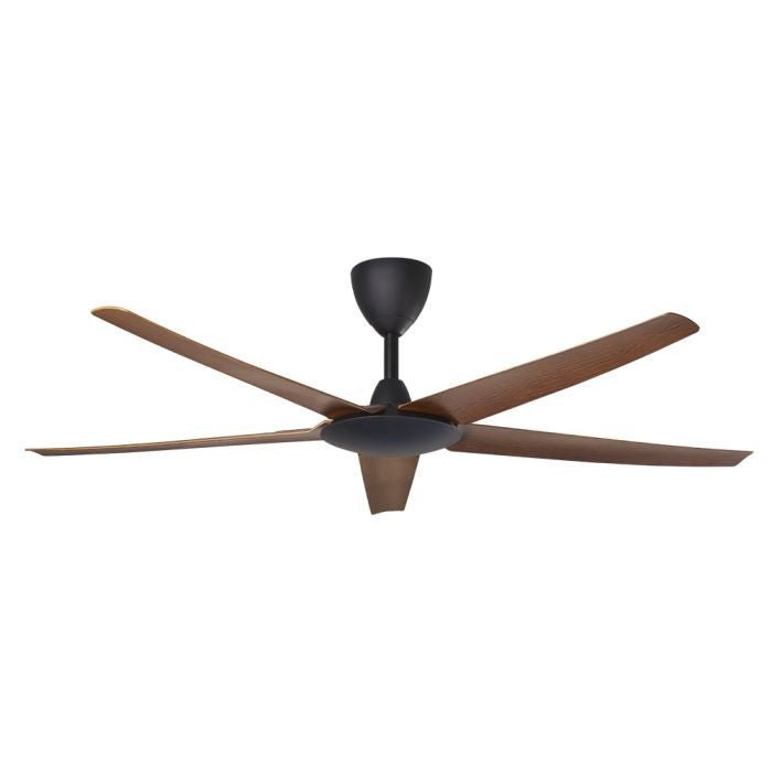 Alpha Cosa EX9 5B/56 WALNUT MATT BLACK Ceiling Fan 56" 5 Blades DC Motor Walnut Matt Black | TBM Online