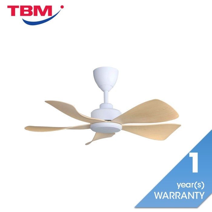 Alpha HANI - 5B 36" MAPLE/MW Ceiling Fan 36" 5 Blades Maple/Matt White | TBM Online