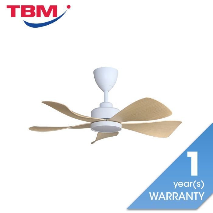 Alpha HANI 5B/36 LED MAPLE MATT WHITE Ceiling Fan 5 Blades 36 Inch LED Maple Matt White | TBM Online