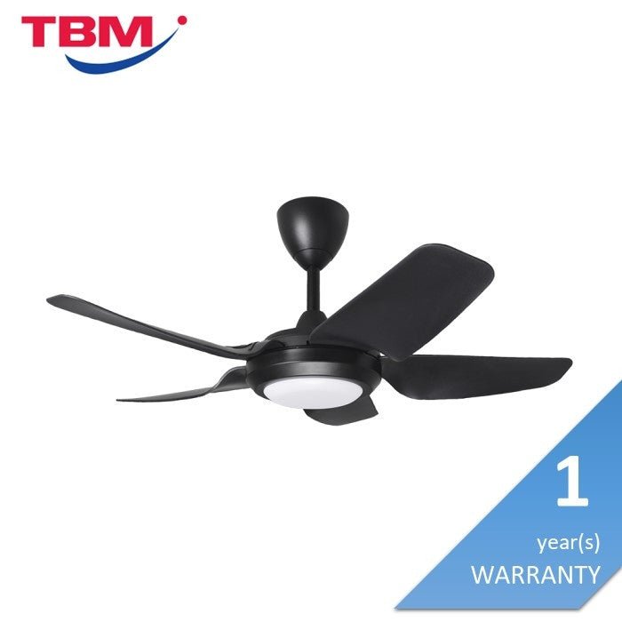Alpha PRIMA 5B/40 LED MATT BLACK Ceiling Fan 5 Blades 40 Inch LED Motor DC Matt Black | TBM Online