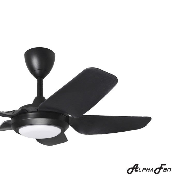 Alpha PRIMA 5B/40 LED MATT BLACK Ceiling Fan 5 Blades 40 Inch LED Motor DC Matt Black | TBM Online
