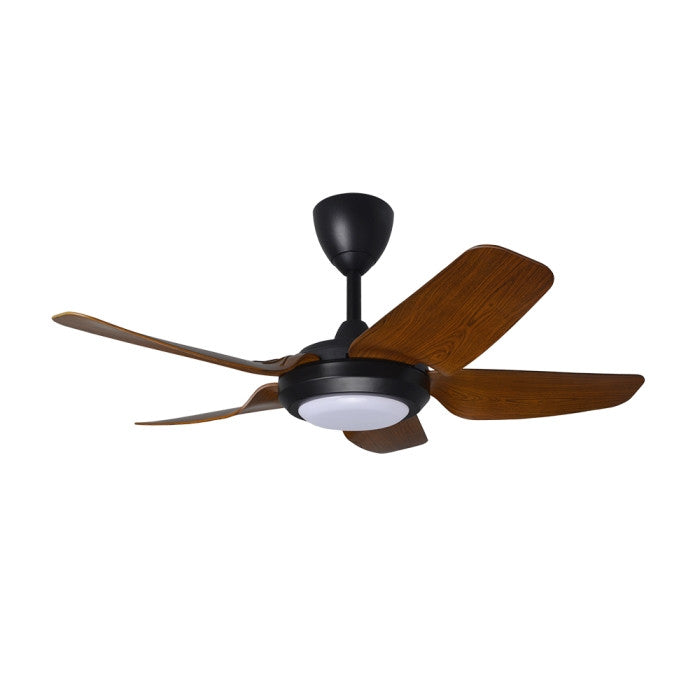 Alpha PRIMA 5B/40 LED WALNUT MATT BLACK Ceiling Fan 5 Blades 40 Inch ...
