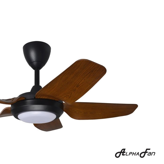 Alpha PRIMA 5B/40 LED WALNUT MATT BLACK Ceiling Fan 5 Blades 40 Inch LED Motor DC Walnut Matt Black | TBM Online