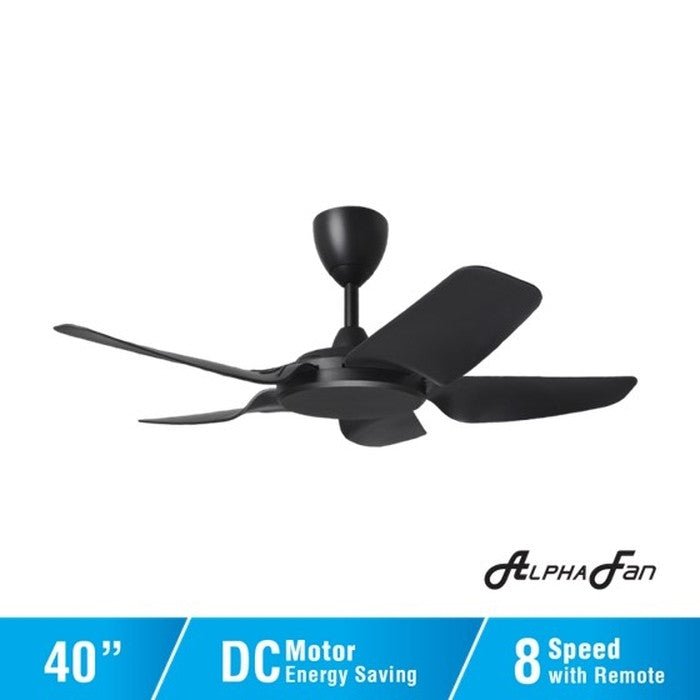 Alpha PRIMA 5B/40 MATT BLACK Ceiling Fan 5 Blades 40 Inch Motor DC Matt Black | TBM Online