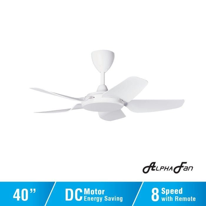 Alpha PRIMA 5B/40 MATT WHITE Ceiling Fan 5 Blades 40 Inch Motor DC Matt White | TBM Online