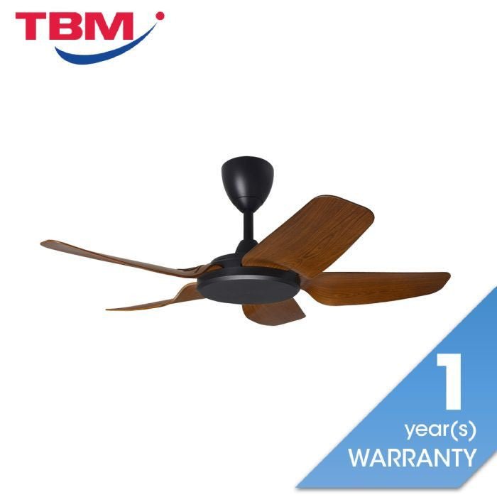 Alpha PRIMA 5B/40 WALNUT MATT BLACK Ceiling Fan 5 Blades 40 Inch Motor DC Walnut Matt Black | TBM Online