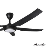 Alpha PRIMA 5B/56 LED MATT BLACK Ceiling Fan 5 Blades 56 Inch LED Motor DC Matt Black | TBM Online