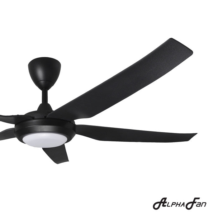 Alpha PRIMA 5B/56 LED MATT BLACK Ceiling Fan 5 Blades 56 Inch LED Motor DC Matt Black | TBM Online