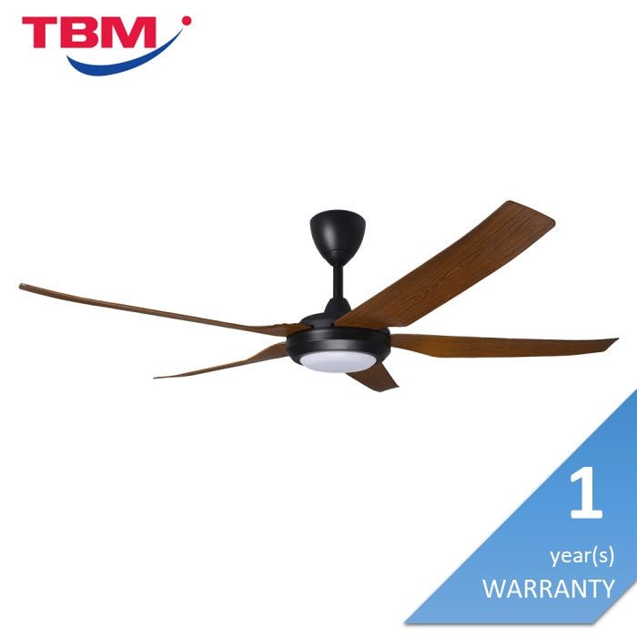 Alpha PRIMA 5B/56 LED WALNUT MATT BLACK Ceiling Fan 5 Blades 56 Inch Motor DC LED Walnut Matt Black | TBM Online