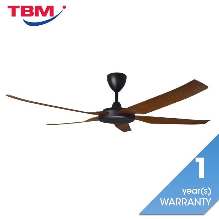 Alpha PRIMA 5B/56 WALNUT MATT BLACK Ceiling Fan 5 Blades 56 Inch Motor DC Walnut Matt Black | TBM Online