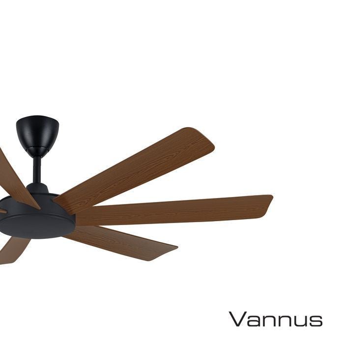 Alpha TORA - 7B/62 WALNUT/MB Tora 62" Ceiling Fan DC Motor 7 Blades Walnut Matt Black | TBM Online