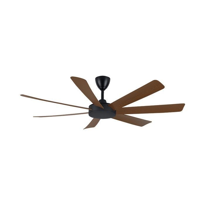 Alpha TORA - 7B/62 WALNUT/MB Tora 62" Ceiling Fan DC Motor 7 Blades Walnut Matt Black | TBM Online