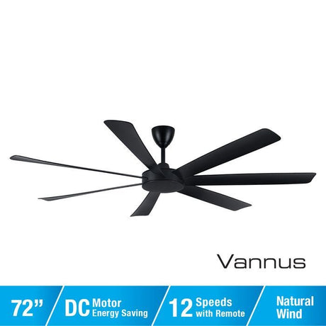 Alpha TORA - 7B/72 MATT BLACK Tora 72" Ceiling Fan DC Motor 7 Blades Matt Black | TBM Online