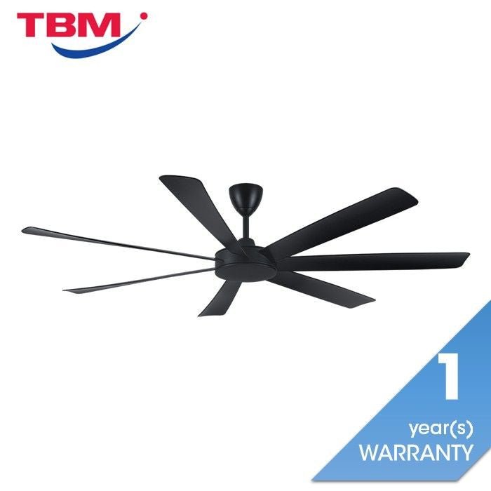 Alpha TORA - 7B/72 MATT BLACK Tora 72" Ceiling Fan DC Motor 7 Blades Matt Black | TBM Online