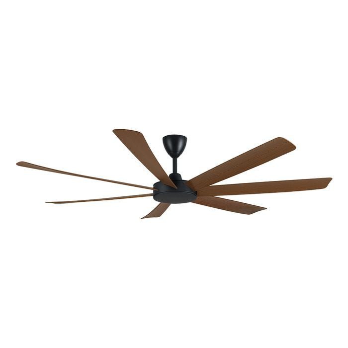 Alpha TORA - 7B/72 WALNUT/MB Tora 72" Ceiling Fan DC Motor 7 Blades Walnut Matt Black | TBM Online