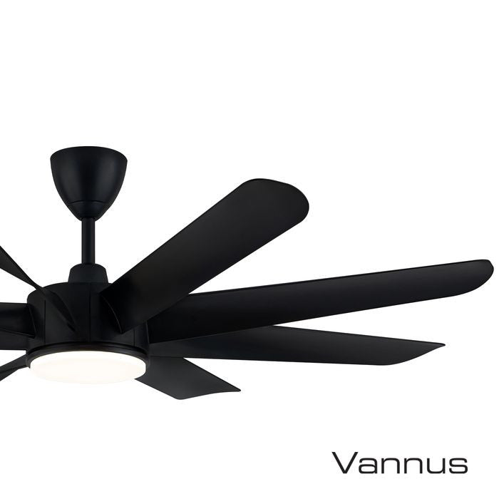 Alpha VISTA 8B/60 LED MATT BLACK Ceiling Fan 8 Blades 60 Inch LED Matt Black | TBM Online