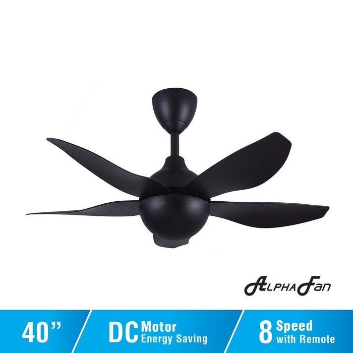 Alpha AX80-5B/40 MATT BLACK Ceiling Fan 40" 5 Blades Matt Black | TBM Online