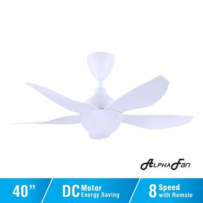 Alpha AX80-5B/40 MATT WHITE Ceiling Fan 40" 5 Blades Matt White | TBM Online