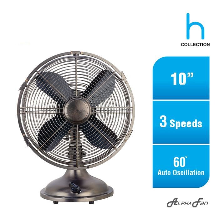 Alpha MOTTO TF H10 COPPER Motto Table Fan 10" AC Motor Antique Copper | TBM Online