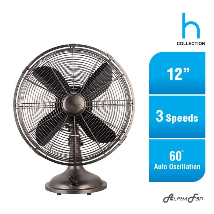 Alpha MOTTO TF H12 COPPER Motto Table Fan 12" AC Motor Antique Copper | TBM Online