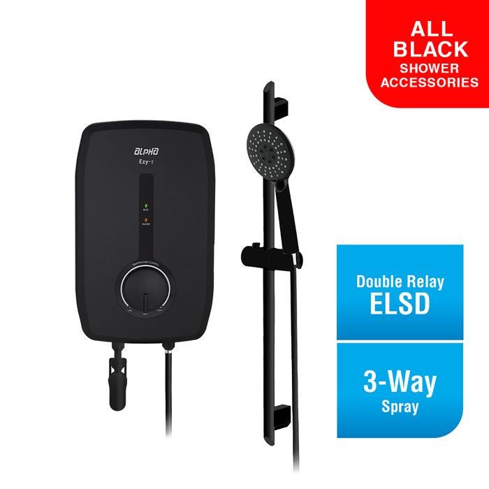 Alpha EZY - E ALL BLACK Home Shower Non Pump All Black | TBM Online