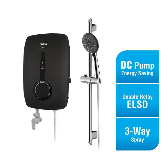 Alpha EZY - I ALL BLACK Home Shower DC Pump All Black | TBM Online