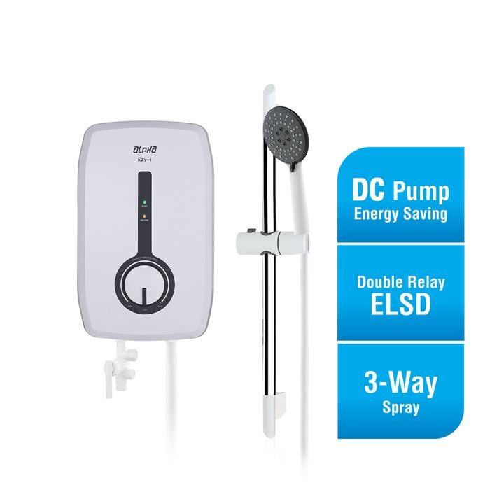 Alpha EZY - I IVORY WHITE Home Shower Double Relay Elsd Auto Test Dc Pump White | TBM Online