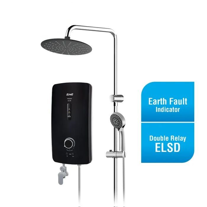 Alpha IM - 9EP PLUS R/S MATT BLACK Home Shower Rain Shower ELSD A. Test With AC Pump Matt Black | TBM Online