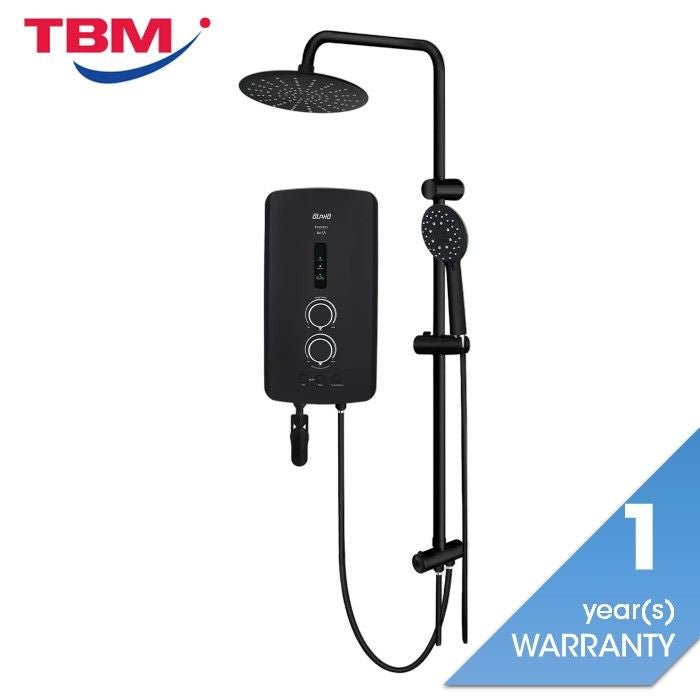 Alpha IM - 9I PLUS R/S MATTE BLACK SP (M/B - G12) 4.5KW Home Shower Rainshower With DC Pump Super Power 4.5KW All Matte Black | TBM Online