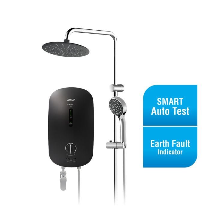 Alpha SMART 18E PLUS R/S MATT BLACK Home Shower Non - Pump With Rainshower 3.8kW Matt Black | TBM Online