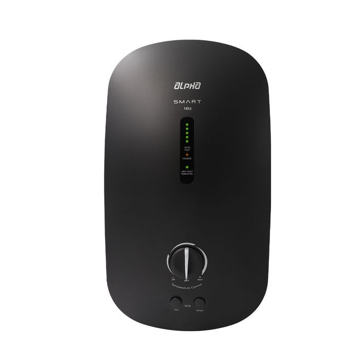Alpha SMART 18E PLUS R/S MATT BLACK Home Shower Non - Pump With Rainshower 3.8kW Matt Black | TBM Online