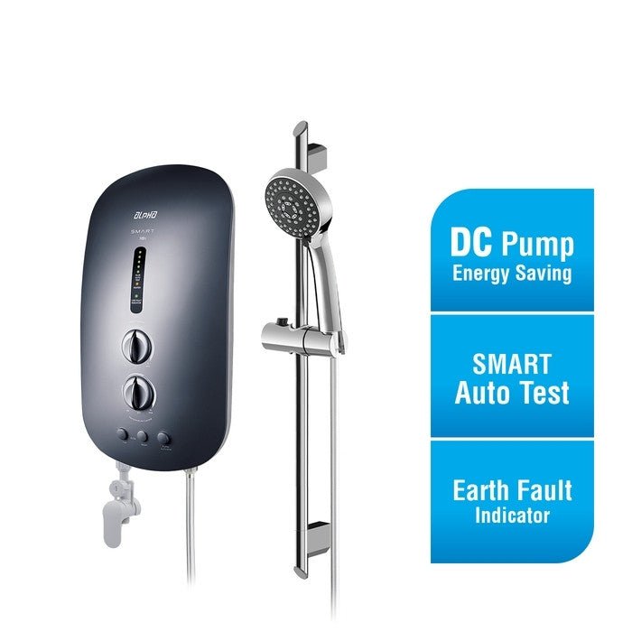 Alpha SMART 18I METAL BLACK (M - G11) Home Shower ELCB A. Test DC Pump Black | TBM Online