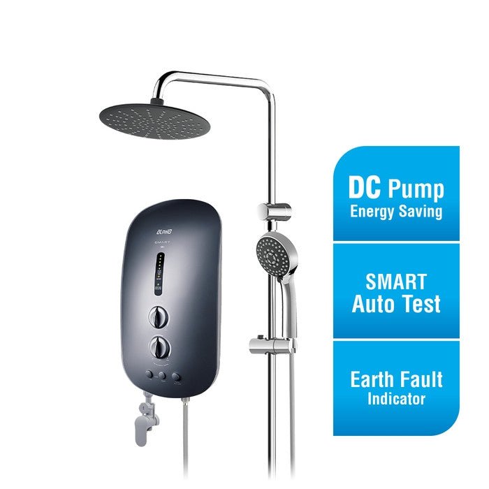 Alpha SMART 18I PLUS R/S METAL BLACK (M - G11) Home Shower Rain Shower ELCB A. Test DC Pump Metal Black | TBM Online