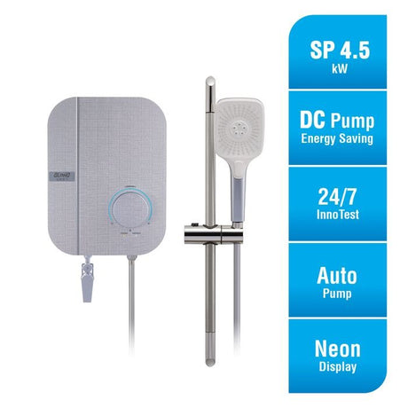 Alpha WES7 - I NEON BLUE LINEN 4.5kW Home Shower Blue Linen | TBM Online
