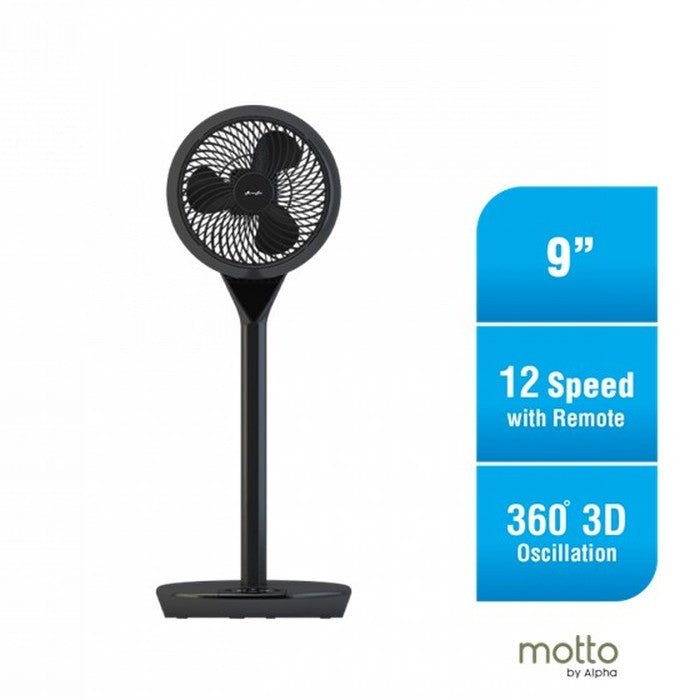 Alpha MOTTO SF 360/9-DC BLACK Motto Stand Fan 360 9" DC Motor Black | TBM Online