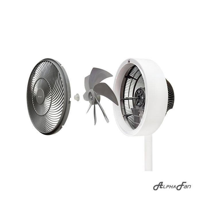 Alpha MOTTO SF B21/12 WHITE GREY Motto Stand Fan 12" 3 Speeds White Grey | TBM Online